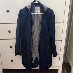 anthropologie HEI HEI  Navy Hooded Raincoat